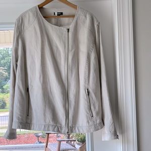 Beige Linen Jacket. Size 3x